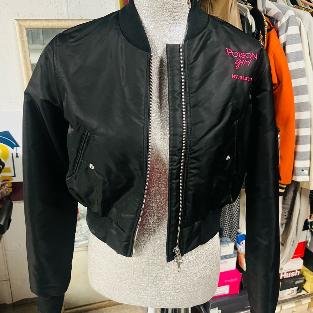 Black short flight jacket by Poison Girl